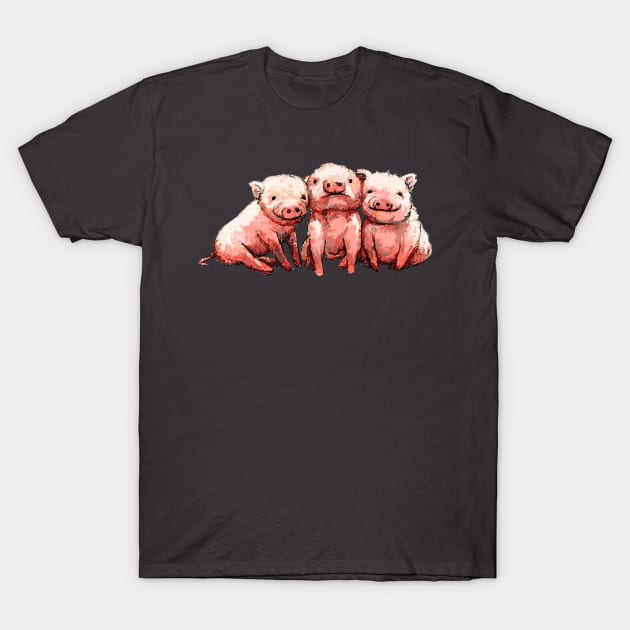 Three Cute Pig. T-Shirt by tonydale